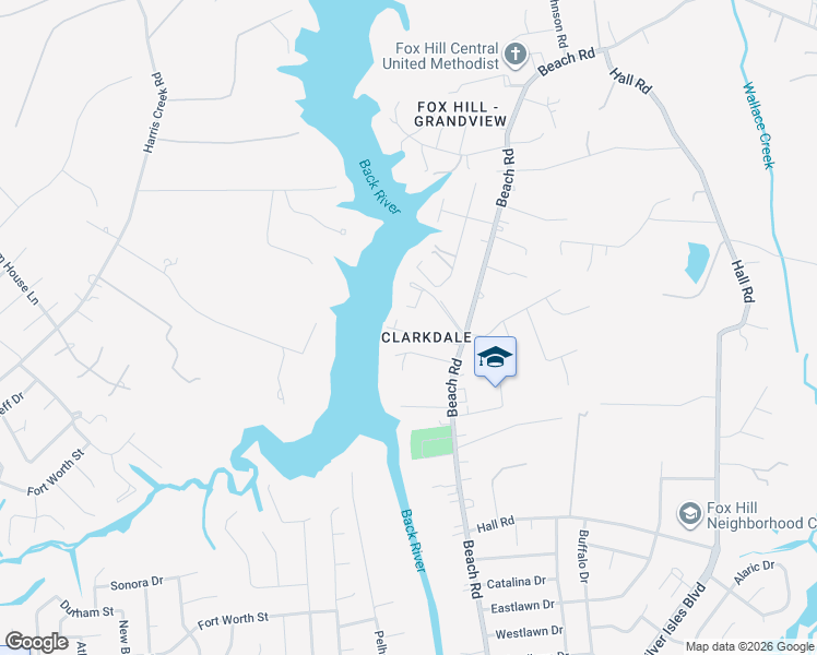 map of restaurants, bars, coffee shops, grocery stores, and more near 10 Clark Road in Hampton