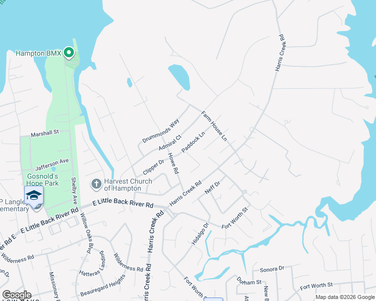 map of restaurants, bars, coffee shops, grocery stores, and more near 1 Hunter Trce in Hampton