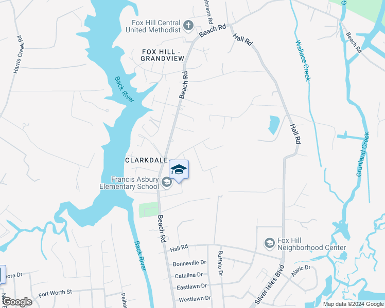 map of restaurants, bars, coffee shops, grocery stores, and more near 4 Tiffany Lane in Hampton
