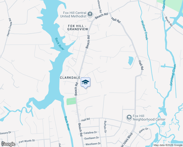 map of restaurants, bars, coffee shops, grocery stores, and more near 6 Tiffany Lane in Hampton