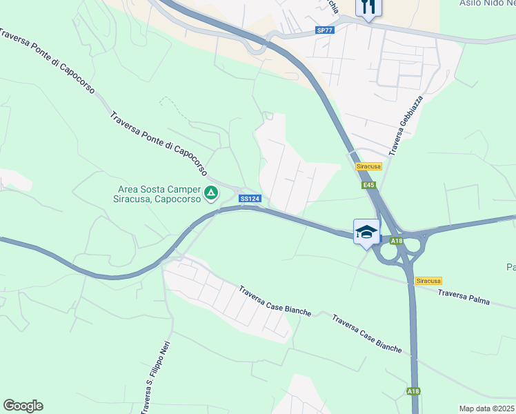 map of restaurants, bars, coffee shops, grocery stores, and more near 8 Via Agamennone in Libero consorzio comunale di Siracusa