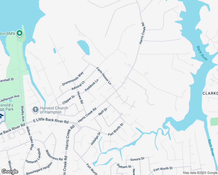 map of restaurants, bars, coffee shops, grocery stores, and more near 5 Charolais Run in Hampton