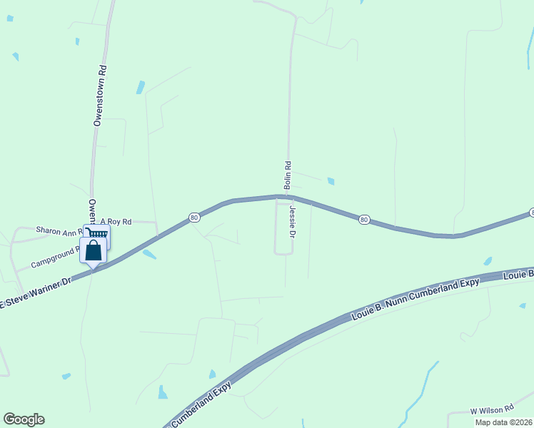 map of restaurants, bars, coffee shops, grocery stores, and more near Wood Land Acres in Russell Springs