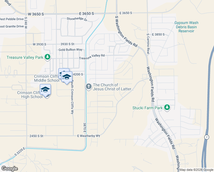 map of restaurants, bars, coffee shops, grocery stores, and more near 480 East 4290 South in Washington