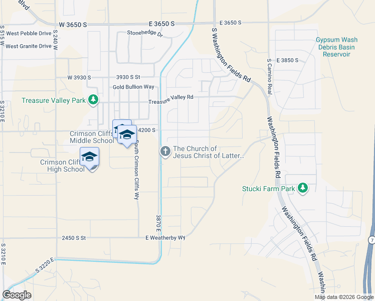 map of restaurants, bars, coffee shops, grocery stores, and more near 432 East 4290 South in Washington