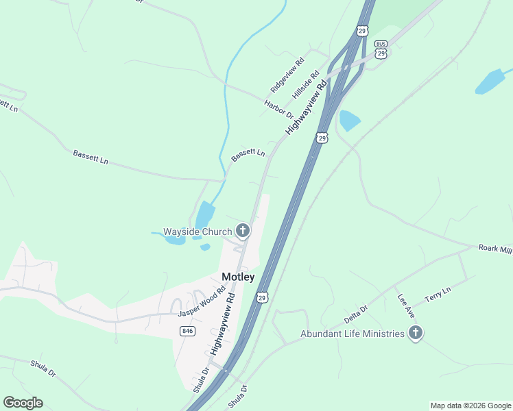map of restaurants, bars, coffee shops, grocery stores, and more near County Road 988 in Pittsylvania County