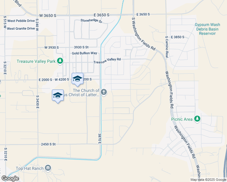 map of restaurants, bars, coffee shops, grocery stores, and more near 511 East Saint George Boulevard in St. George