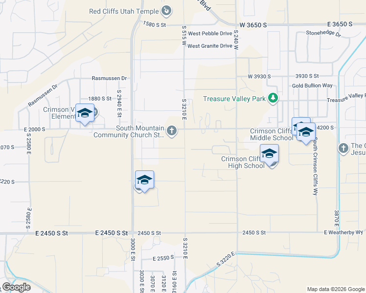 map of restaurants, bars, coffee shops, grocery stores, and more near in St. George