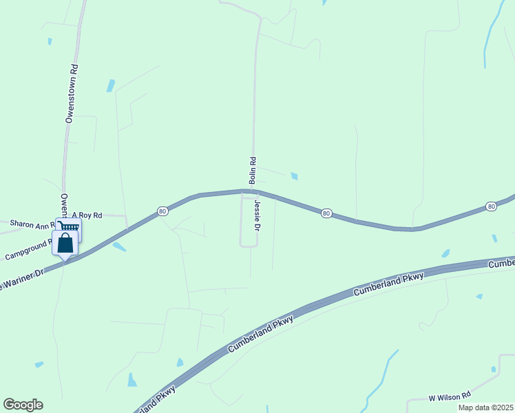 map of restaurants, bars, coffee shops, grocery stores, and more near 400 Jessie Drive in Russell Springs