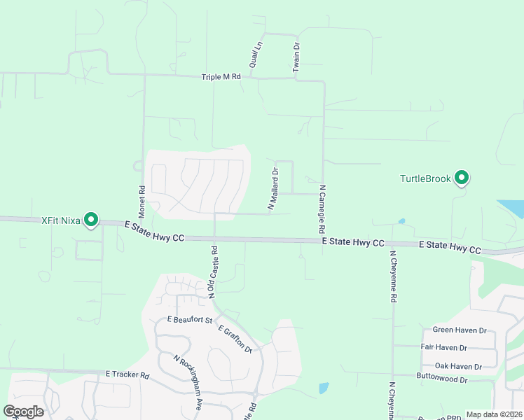 map of restaurants, bars, coffee shops, grocery stores, and more near 861 East Purple Martin Street in Nixa
