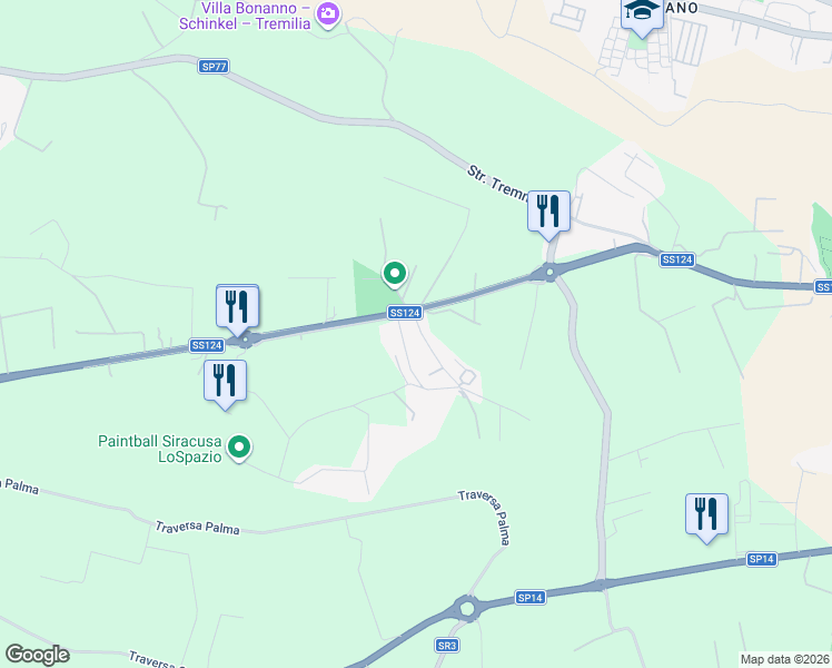map of restaurants, bars, coffee shops, grocery stores, and more near 10 Strada Circuito in Libero consorzio comunale di Siracusa