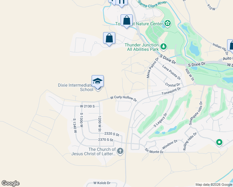map of restaurants, bars, coffee shops, grocery stores, and more near in St. George