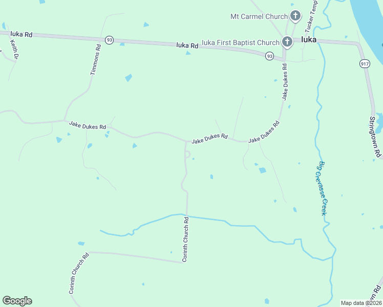 map of restaurants, bars, coffee shops, grocery stores, and more near 707 Corinth Church Road in Grand Rivers