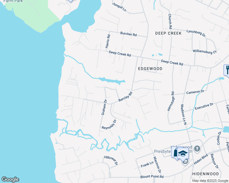 map of restaurants, bars, coffee shops, grocery stores, and more near 334 Dunnavant Lane in Newport News