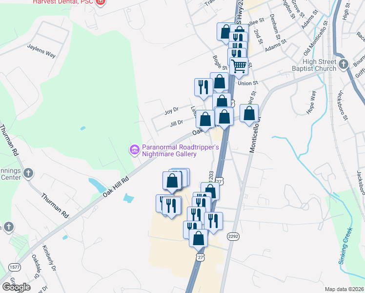 map of restaurants, bars, coffee shops, grocery stores, and more near 473-567 State Highway 1577 in Somerset