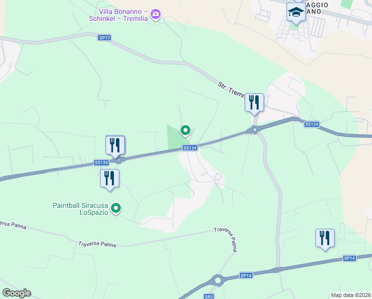 map of restaurants, bars, coffee shops, grocery stores, and more near 27 Via per Floridia in Libero consorzio comunale di Siracusa
