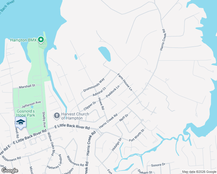 map of restaurants, bars, coffee shops, grocery stores, and more near 214 Admiral Court in Hampton