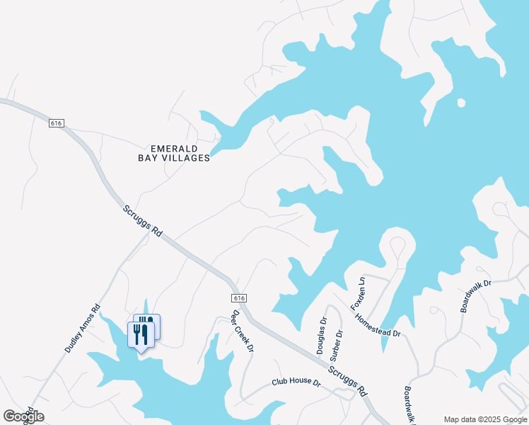 map of restaurants, bars, coffee shops, grocery stores, and more near Evening Shade Lane in North Shore