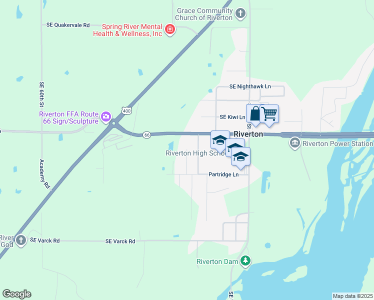 map of restaurants, bars, coffee shops, grocery stores, and more near 66 Terrace in Cherokee