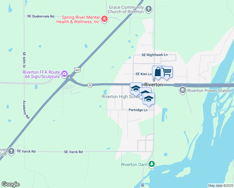 map of restaurants, bars, coffee shops, grocery stores, and more near 66 Terrace in Cherokee