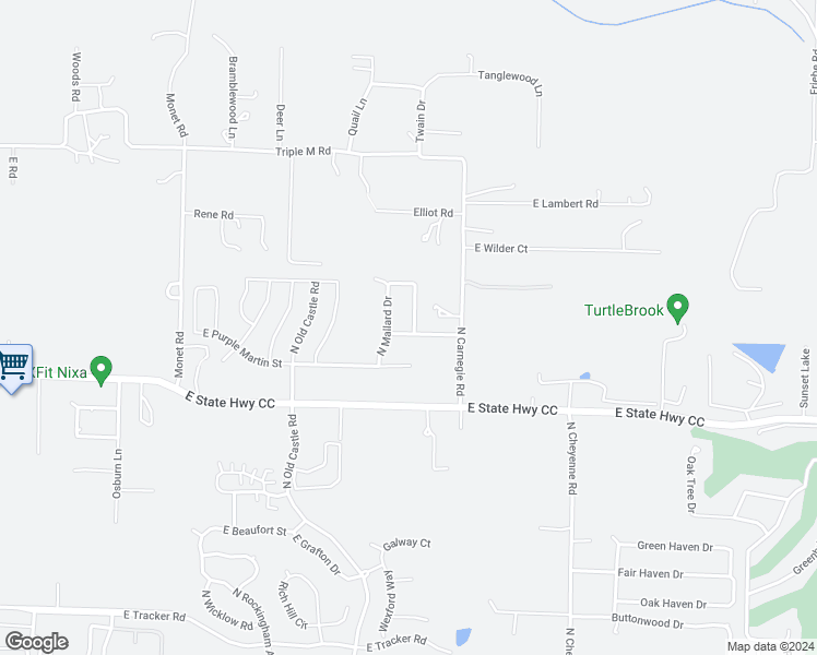 map of restaurants, bars, coffee shops, grocery stores, and more near 873 East Sparrow Road in Nixa