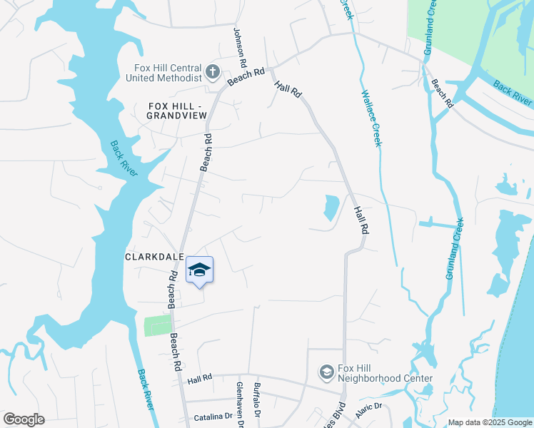 map of restaurants, bars, coffee shops, grocery stores, and more near 5 Boger Circle in Hampton