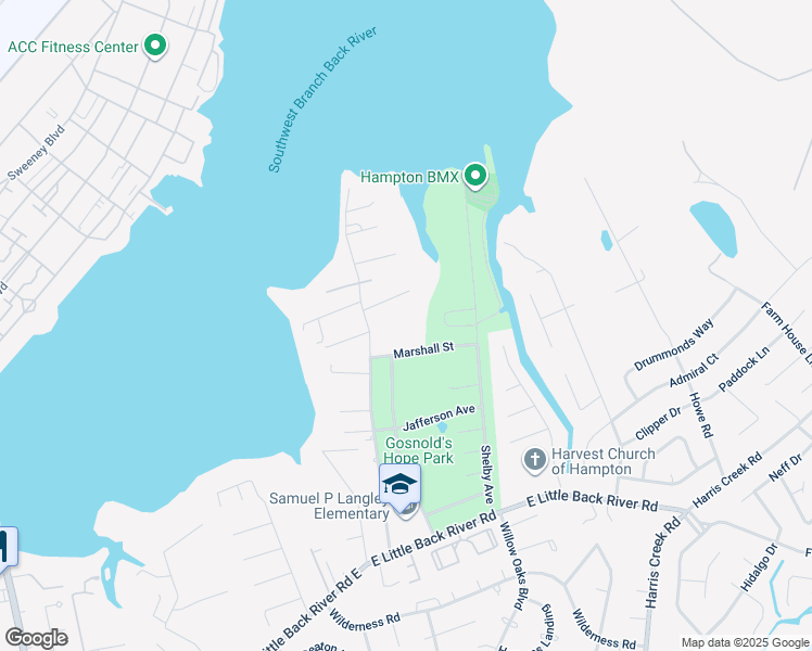 map of restaurants, bars, coffee shops, grocery stores, and more near 410 Rockwell Road in Hampton