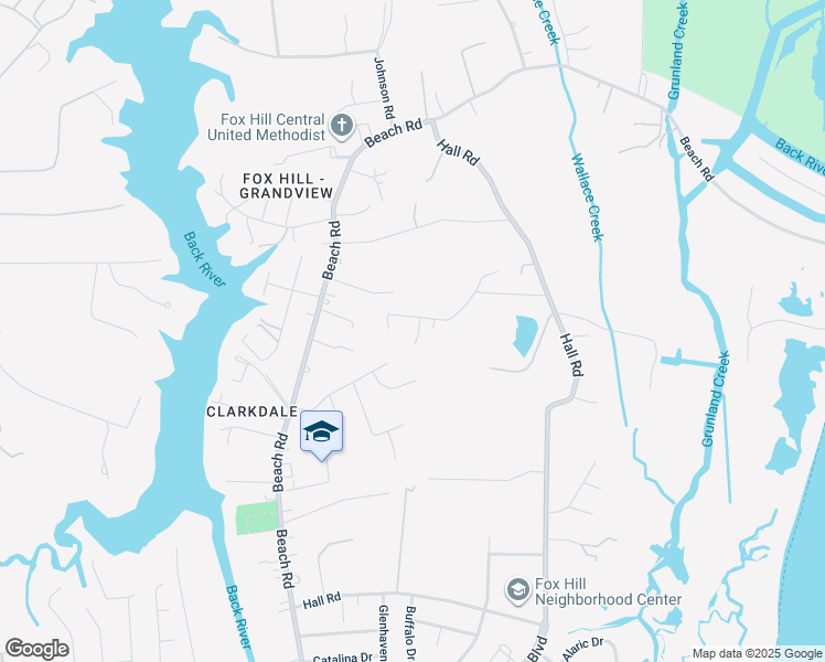 map of restaurants, bars, coffee shops, grocery stores, and more near 4 Boger Circle in Hampton