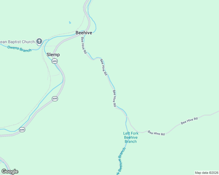 map of restaurants, bars, coffee shops, grocery stores, and more near Bee Hive Road in Slemp