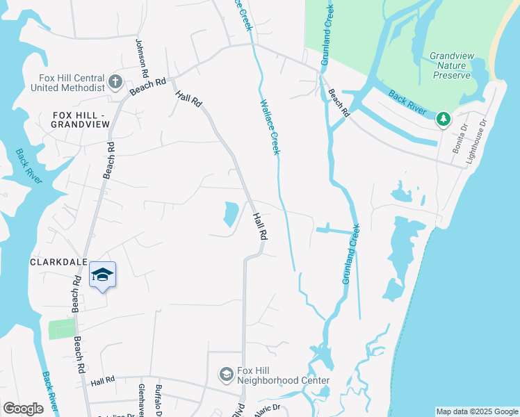 map of restaurants, bars, coffee shops, grocery stores, and more near 210 Hall Road in Hampton