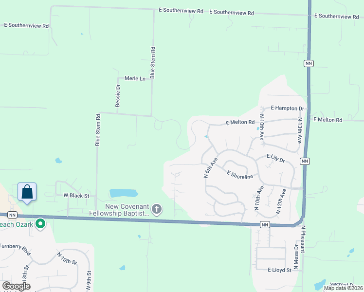 map of restaurants, bars, coffee shops, grocery stores, and more near 205 East Pintail Drive in Ozark