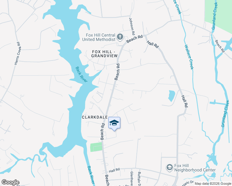 map of restaurants, bars, coffee shops, grocery stores, and more near 193 Beach Road in Hampton