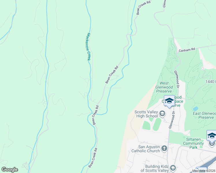 map of restaurants, bars, coffee shops, grocery stores, and more near 2538 Bean Creek Road in Scotts Valley