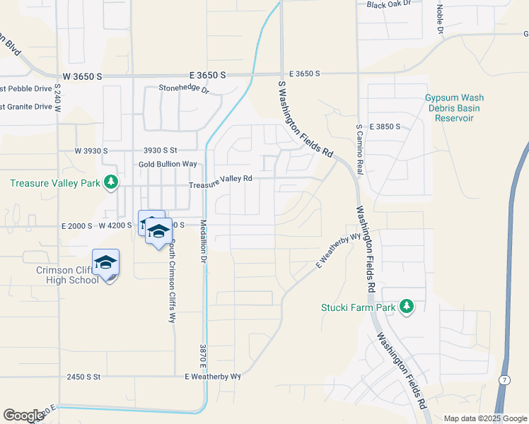 map of restaurants, bars, coffee shops, grocery stores, and more near 4147 South 490 East in Washington
