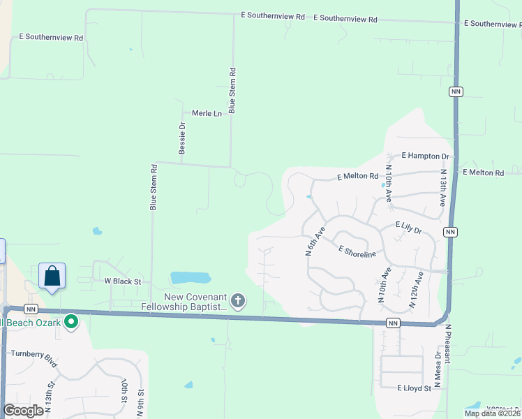 map of restaurants, bars, coffee shops, grocery stores, and more near 224 Hedgerow Drive in Ozark