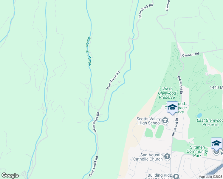 map of restaurants, bars, coffee shops, grocery stores, and more near 2538 Bean Creek Rd in Scotts Valley