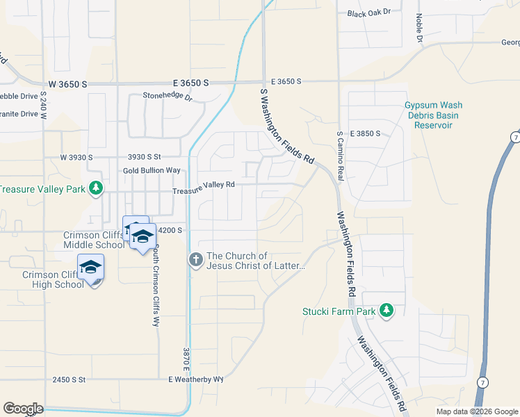 map of restaurants, bars, coffee shops, grocery stores, and more near 4083 South 490 East in Washington