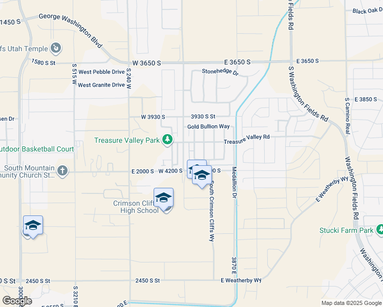 map of restaurants, bars, coffee shops, grocery stores, and more near 4108 Priceless Way in Washington