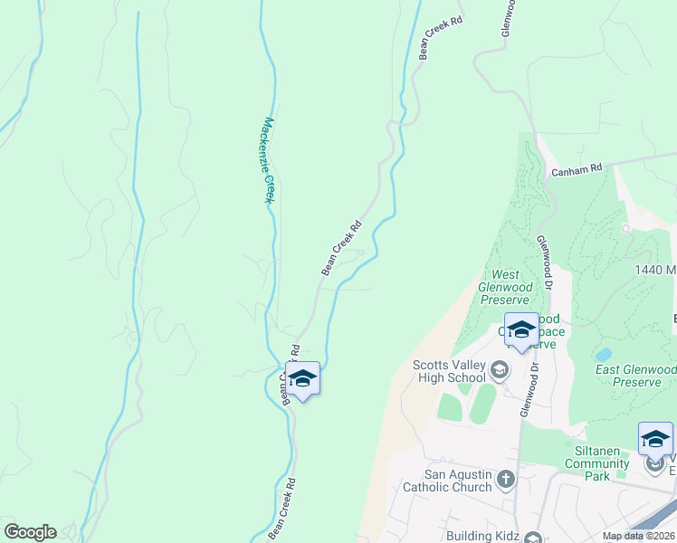 map of restaurants, bars, coffee shops, grocery stores, and more near 2538 Bean Creek Road in Scotts Valley