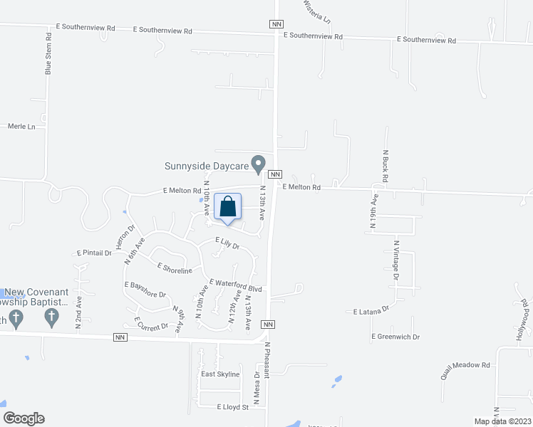 map of restaurants, bars, coffee shops, grocery stores, and more near 6010 North 13th Avenue in Ozark