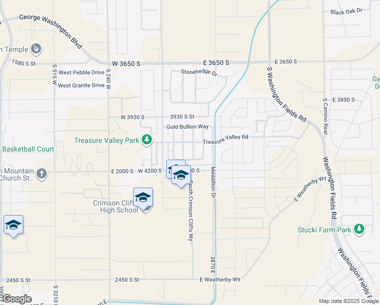 map of restaurants, bars, coffee shops, grocery stores, and more near 4104 Signature Way in Washington