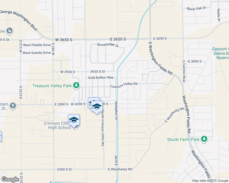 map of restaurants, bars, coffee shops, grocery stores, and more near 4101 Precious Way in Washington