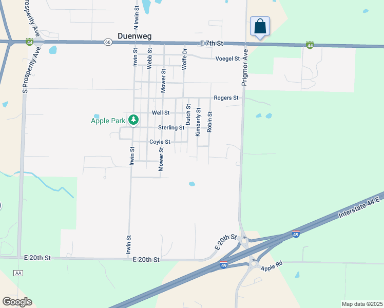 map of restaurants, bars, coffee shops, grocery stores, and more near 504-598 Lockhart Street in Joplin