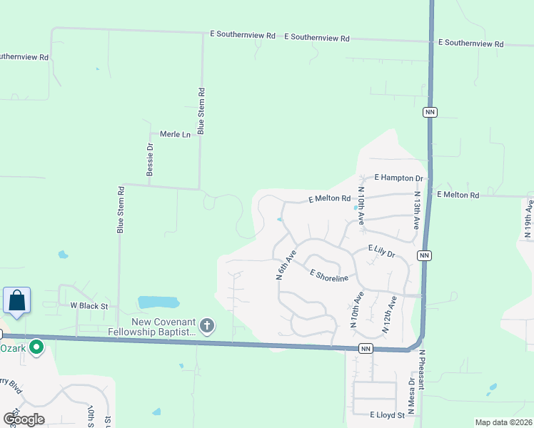 map of restaurants, bars, coffee shops, grocery stores, and more near 952 East Melton Road in Ozark