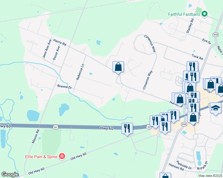 map of restaurants, bars, coffee shops, grocery stores, and more near 5800 Kathy Drive in Paducah