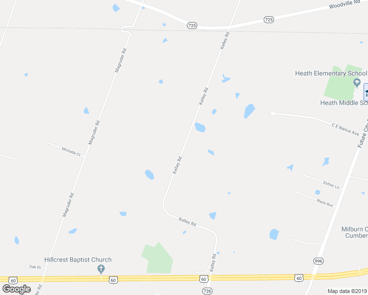 map of restaurants, bars, coffee shops, grocery stores, and more near 4492 Kelley Road in Kevil