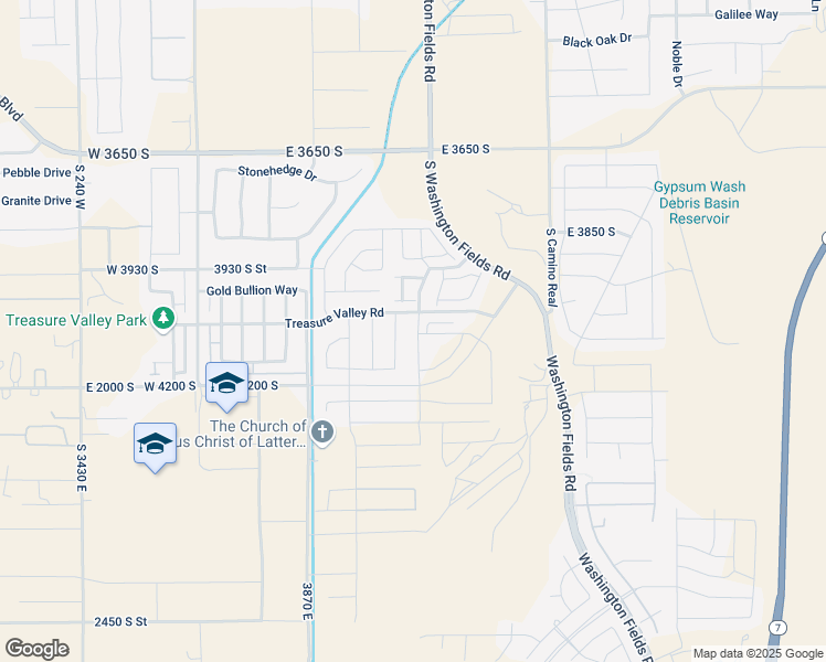 map of restaurants, bars, coffee shops, grocery stores, and more near 4070 South 545 East in Washington