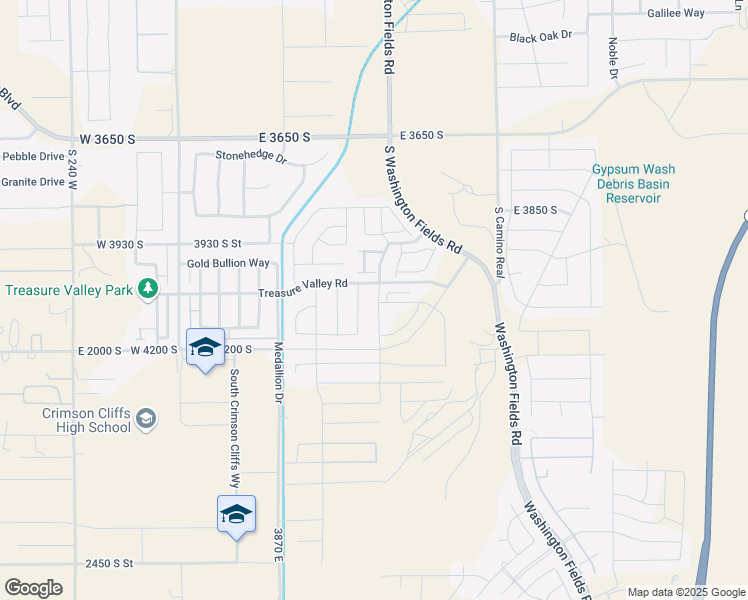 map of restaurants, bars, coffee shops, grocery stores, and more near 4070 South 545 East in Washington
