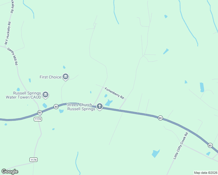 map of restaurants, bars, coffee shops, grocery stores, and more near 47-199 Fortenberry Road in Russell Springs