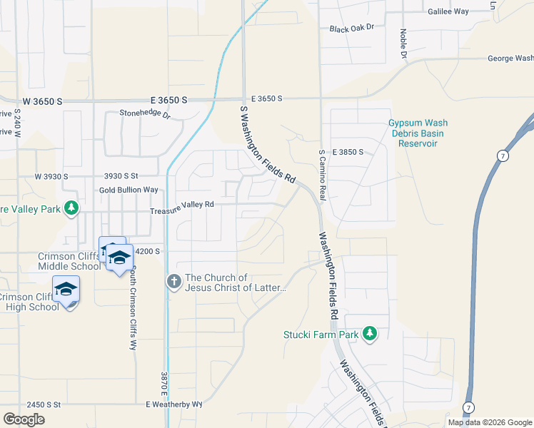 map of restaurants, bars, coffee shops, grocery stores, and more near 4234 South Washington Fields Road in Washington